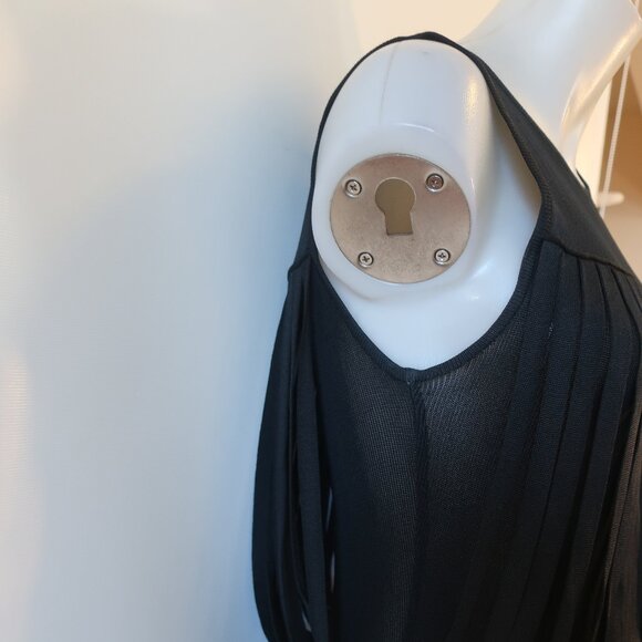 Womens Cheap and Chic by Moschino Black Sleeveless Fringed Ribbon Dress XS - Picture 7 of 16